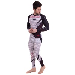 Комплект компресійний чоловічий (лонгслів і штани) Venum XL, зріст 175-180, чорний-сірий, код: 9520-9620_XLGR