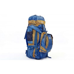 Рюкзак туристичний Camping Color Life 2в1 90+10л, коричневий-синій, код: 159_BBL