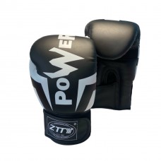 Рукавички боксерські Power ZTQ-116 6 унцій, чорний з білими елементами, код: 14050-SNS