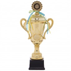 Кубок спортивний з ручками та кришкою PlayGame Luck висота 43см, золотий, код: YK082A-S52