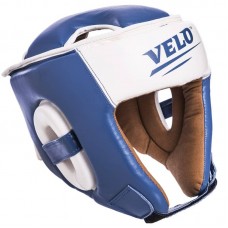Шолом боксерський відкритий Velo шкіряний з посиленим захистом верхівки M, синій, код: VL-2211_MBL