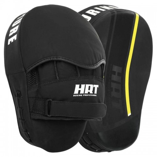 Лапа вигнута для боксу та єдиноборств Hard Touch 190x50x250 мм, 2шт, чорний-жовтий, код: BO-4246_BKY