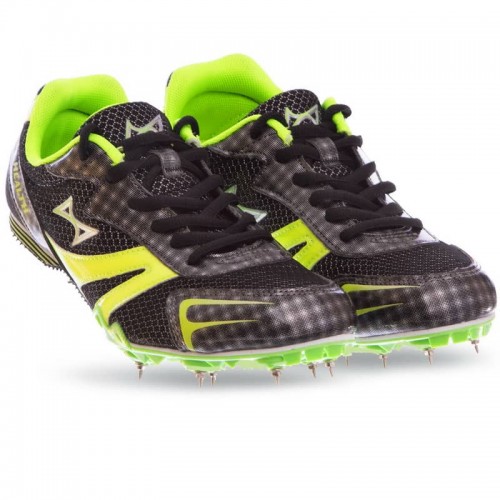 Шиповки бігові Health розмір 43 (26,5см), чорний-салатовий, код: H120_43BKLG