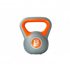 Гиря LiveUp Plastic Kettel Bell 8 кг, сірий-помаранчевий, код: 6951376138856