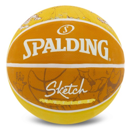 М"яч баскетбольний гумовий Spalding Sketch Crack №7, жовтий, код: 84450Y-S52 М"яч баскетбольний гумовий Spalding Sketch Crack №7, жовтий, код: 84450Y-S52