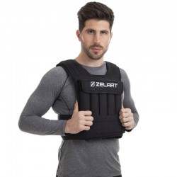 Жилет обважнювач з регульованою вагою Zelart Weigth Vest 20 кг, чорний, код: FI-2630-20 Жилет обважнювач з регульованою вагою Zelart Weigth Vest 20 кг, чорний, код: FI-2630-20