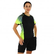 Форма волейбольна жіноча футболка та шорти Lidong M, чорний-салатовий, код: 7320-8808_MBKLG Форма волейбольна жіноча футболка та шорти Lidong M, чорний-салатовий, код: 7320-8808_MBKLG