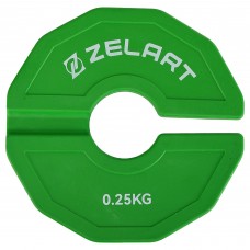 Блини диски змінні гумові Zelart Rubber Change Plates 0,25 кг, зелений, код: TA-1692-0_25