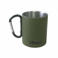Кружка Kombat UK Carabiner Mug Stainless Steel 330 мл, оливковий, код: kb-cmss-olgr