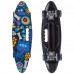 Скейтборд круизер пластиковый PLAYBABY с отверстием 600x170 мм, синий-черный, код: SK-885-1-S52