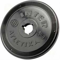 Диск InterAtletika чорний 1 кг, код: ST520.2B