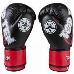 Боксерські рукавички TopTen Warrior 12oz, чорно-червоний, код: TTW-12BLK-WS