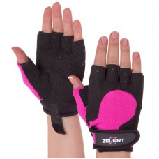 Рукавички для фітнесу Zelart S чорний-рожевий, код: SB-161732_SP