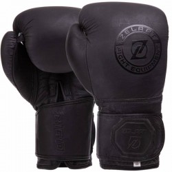 Рукавички шкіряні боксерські Zelart 12 унцій, чорний, код: VL-3074_12BK-S52