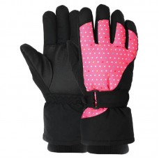 Рукавички гірськолижні теплі жіночі Luckyloong L-XL, чорний-рожевий, код: B-4455_LXLBKP