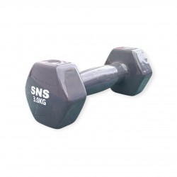 Гантель вінілова SNS 1х3 кг, сірий, код: 28213-SNS