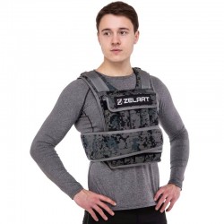 Жилет обважнювач з керованою вагою Zelart 10 кг, камуфляж, код: TA-7806-10 Жилет обважнювач з керованою вагою Zelart 10 кг, камуфляж, код: TA-7806-10