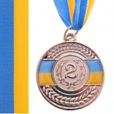 Медаль спортивна зі стрічкою PlayGame Ukraine серебро, код: C-6865_S
