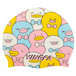 Шапочка для плавання дитяча Yingfa рожевий-жовтий, код: K0012_PY