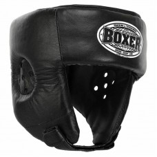 Шолом боксерський відкритий шкіряний Boxer M, чорний, код: 2027_MBK-S52 Шолом боксерський відкритий шкіряний Boxer M, чорний, код: 2027_MBK-S52