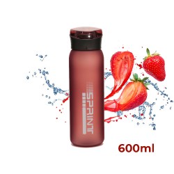 Пляшка для води Casno 600 мл з соломинкою, червона, код: KXN-1196_Red
