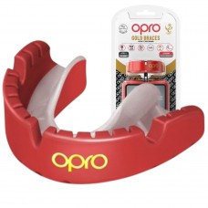 Капа Opro Gold Braces під брекети доросла (вік 11+) Red/Pearl, код: Gold_Braces_Red/Pearl