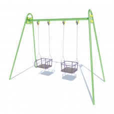 Гойдалка подвійна на ланцюгах Miros 2800х1400х2100 мм, код: DIO310.35