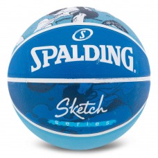 М"яч баскетбольний гумовий Spalding Sketch Dribble №7, синій, код: 84448Y-S52