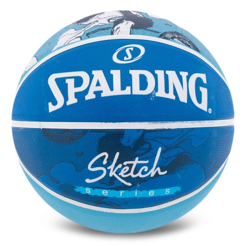 М"яч баскетбольний гумовий Spalding Sketch Dribble №7, синій, код: 84448Y-S52