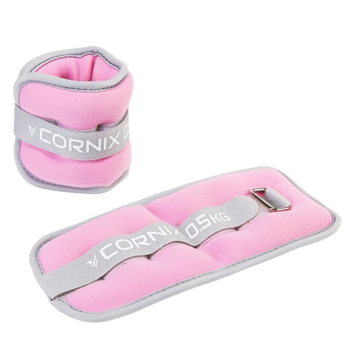 Обважнювачі-манжети для ніг та рук Cornix 2x0.5 кг, рожевий, код: XR-0358