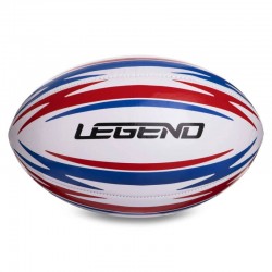 М"яч для регбі Legend №5 PVC білий-червоний-синій, код: R-3288-S52 М"яч для регбі Legend №5 PVC білий-червоний-синій, код: R-3288-S52