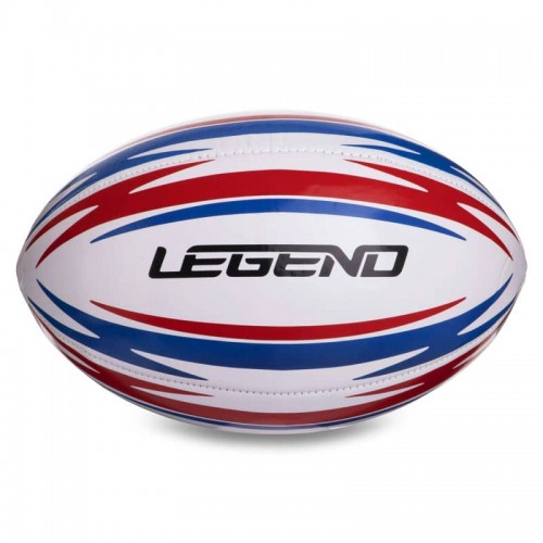 М"яч для регбі Legend №5 PVC білий-червоний-синій, код: R-3288-S52 М"яч для регбі Legend №5 PVC білий-червоний-синій, код: R-3288-S52
