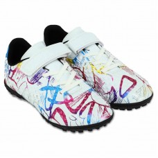 Сороконіжки футбольні дитячі Lijin розмір 32, білий-фуксія-синій, код: 2502-1-32-38-3_32