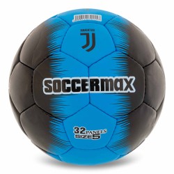 М"яч футбольний Soccermax Juventus №5 PU, чорний-блакитний, код: FB-0047-821-S52