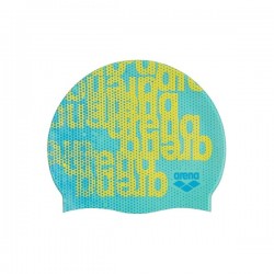 Шапка для плавання дитяча Arena Print JR блакитний-жовтий, код: 3468337514176