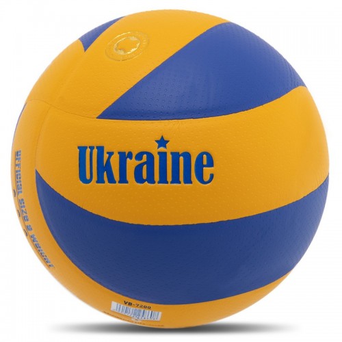 М"яч волейбольний PlayGame Ukraine №5 клеєний, жовтий-синій, код: VB-7200_YBL