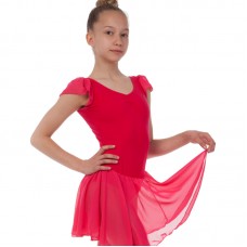 Сукня для танців (Бейсік) с коротким рукавом ліхтарик Lingo XL, зріст 155-165, малиновий, код: CHD01_XLM