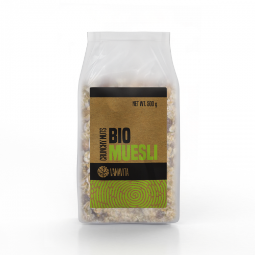 Bio пластівці VanaVita Muesli 24x500 г, хрусткі плоди та насіння, код: 8586022210310-24