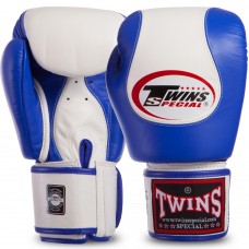 Рукавички боксерські шкіряні Twins 12 унцій, синій-білий, код: BGVL9_12BLW