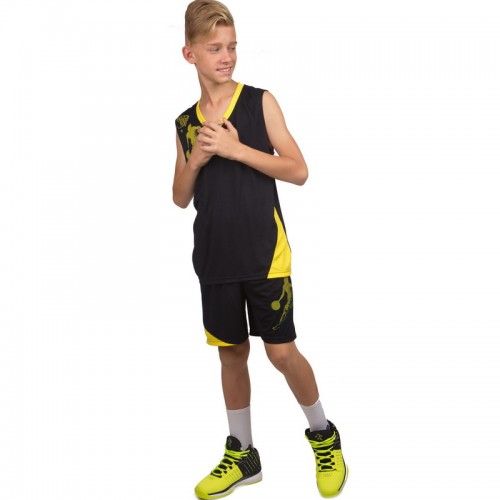 Форма баскетбольна дитяча PlayGame Lingo Pace S (ріст 125-135) чорний-жовтий, код: LD-8081T_SBKY
