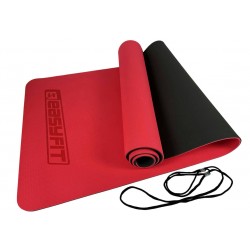 Килимок для йоги та фітнесу двошаровий EasyFit 1830х610х6 мм, червоний-чорний, код: EF-1924-RB