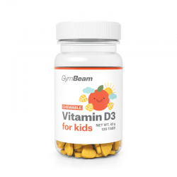 Жувальний вітамін D3 GymBeam для дітей 120 штук, зі смаком апельсину, код: 8586022217135