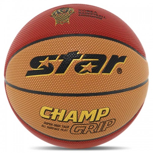 М"яч баскетбольний Star Champ Grip №7 PU, помаранчевий-коричневий, код: BB4277C_ORBR