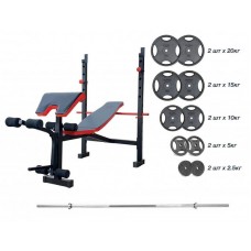 Лава для жиму універсальна RN-Sport ReadMeBlack + штанга з металевими дисками 105 кг, код: RMB-95m Лава для жиму універсальна RN-Sport ReadMeBlack + штанга з металевими дисками 105 кг, код: RMB-95m