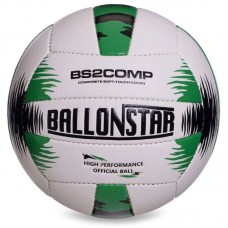 М"яч волейбольний Ballonstar №5 PU, білий-чорний-зелений, код: LG2372