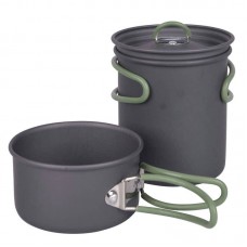 Набір посуду Bo-Camp Explorer 2 Pieces Hard Anodized Anthracite / Green, код: DAS301406-DA