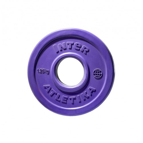 Диск прогумований InterAtletika фіолетовий 1,25 кг, код: LCA029-M Диск прогумований InterAtletika фіолетовий 1,25 кг, код: LCA029-M