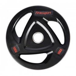 Диск олімпійський гумовий чорний Fitnessport RCP17-15 кг, код: 10042-AX Диск олімпійський гумовий чорний Fitnessport RCP17-15 кг, код: 10042-AX