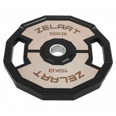 Диски гумові 2 Handle металева втулка Zelart 51мм, 15кг, чорний-сірий, код: TA-4792-15