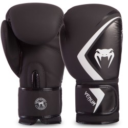 Рукавички боксерські шкіряні Venum Contender 2.0 14 унцій, чорний-білий, код: Venum-03540_14BKW-S52